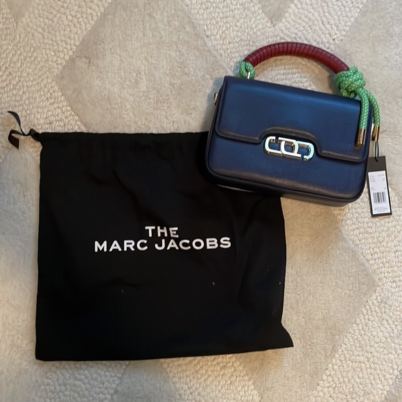 Marc Jacobs The J-Link Twist Top Leather Handle Bag in Navy - Picture 6 of 8